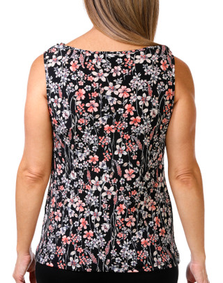 Thumbnail 2: Tahari Tahari Womens Sleeveless Cowl Neck Print Knit Tank Top 