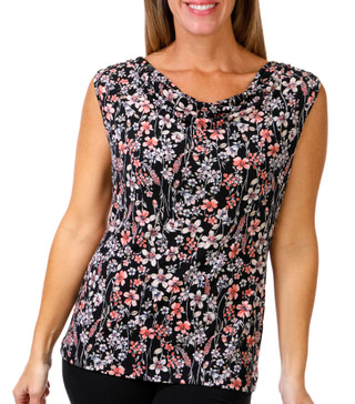Thumbnail 1: Tahari Tahari Womens Sleeveless Cowl Neck Print Knit Tank Top 