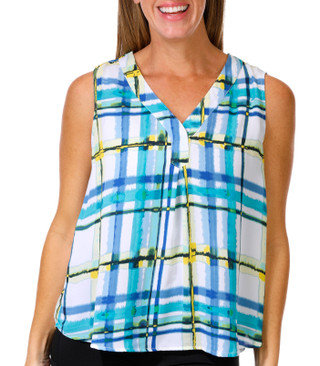 Thumbnail 1: ZAC AND RACHEL Zac and Rachel Womens Sleeveless Print Crepe Tank Top 