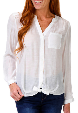 Thumbnail 1: Zac & Rachel Zac & Rachel Womens Long Sleeve Solid Button Top 