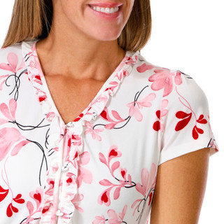 Thumbnail 2: ADRIENNE VITTADINI Adrienne Vittadini Petite Short Sleeve Heart Button Top 