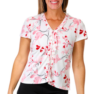 Thumbnail 1: ADRIENNE VITTADINI Adrienne Vittadini Petite Short Sleeve Heart Button Top 