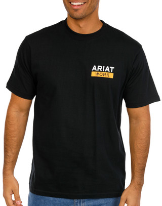 Thumbnail 3: ARIAT REBAR Ariat Rebar Mens Short Sleeve Roughneck Cotton T-Shirt 