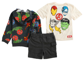 Thumbnail 2: Marvel Marvel Little Boys 3 Pc Avengers Shorts Set 