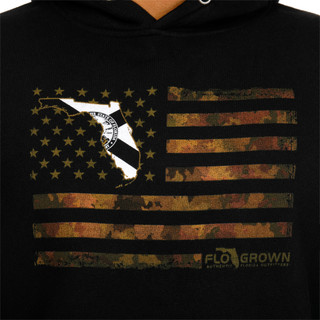 Thumbnail 2: FloGrown FloGrown Mens Long Sleeve Solid USA Flag Camo Fleece Hoodie 