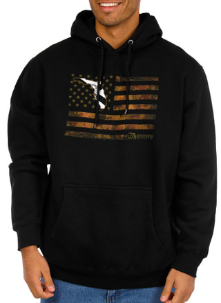 Thumbnail 1: FloGrown FloGrown Mens Long Sleeve Solid USA Flag Camo Fleece Hoodie 