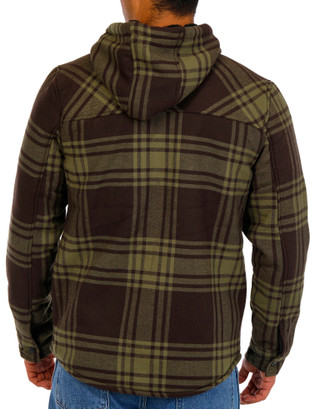 Thumbnail 2: HI TEC Hi Tec Mens Plaid Flannel Sherpa Lined Hooded Shacket 