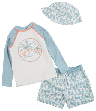 Thumbnail 1: STITCH AND STONE Stitch & Stone Toddler Boys 2 Pc Palm Tree Swim Trunks Set 
