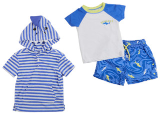 Thumbnail 1: BCOOL Bcool Toddler Boys 3 Pc Shark Swim Trunks Set 