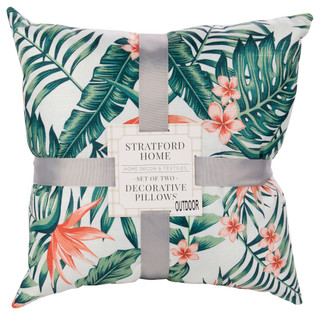 Thumbnail 1: Stratford Home Stratford 18x18 2 Pk Floral Outdoor Pillow Set 