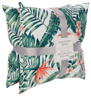 Thumbnail 5: Stratford Home Stratford 18x18 2 Pk Floral Outdoor Pillow Set 
