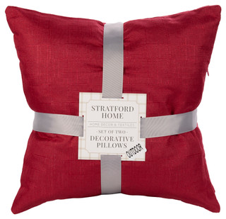 Thumbnail 2: Stratford Home Stratford 18x18 2 Pk Solid Outdoor Pillow Set 
