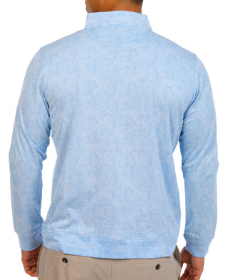Thumbnail 2: TAILORBYRD Tailorbyrd Mens Long Sleeve Tropical Print 1/4 Zip Knit Top 
