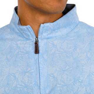 Thumbnail 3: TAILORBYRD Tailorbyrd Mens Long Sleeve Tropical Print 1/4 Zip Knit Top 