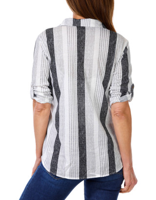 Thumbnail 2: Eden & Olivia Women's Striped Button Down Top 