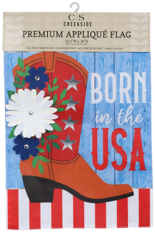 Thumbnail 1: Creekside Creekside 18 in Born in the USA Garden Flag 
