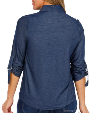 Thumbnail 3: 89th & Madison 89th & Madison Womens 3/4 Sleeve Button Down Top 