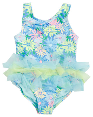Thumbnail 1: Angel Beach Angel Beach Little Girls Floral Ruffle Tutu Swimsuit 