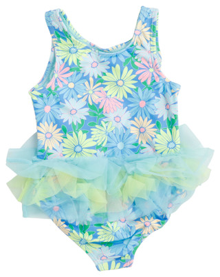 Thumbnail 2: Angel Beach Angel Beach Little Girls Floral Ruffle Tutu Swimsuit 