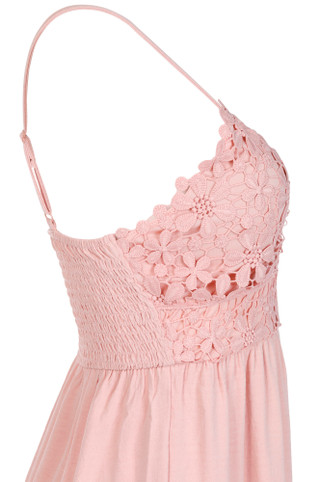 Thumbnail 2: Derek Heart Derek Heart Juniors Sleeveless Crochet Bust Maxi Dress 