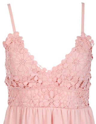 Thumbnail 4: Derek Heart Derek Heart Juniors Sleeveless Crochet Bust Maxi Dress 