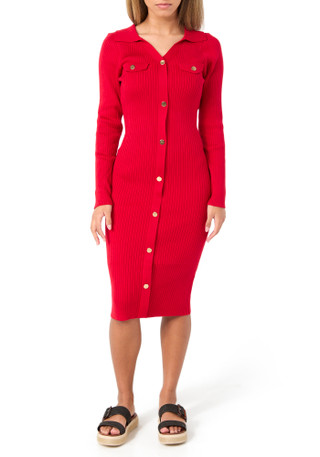 Thumbnail 3: Jolie & Joy Jolie & Joy Juniors Long Sleeve Ribbed Button Down Dress 
