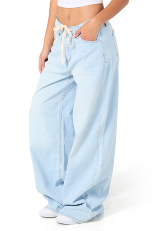 Thumbnail 3: Celebrity Pink Celebrity Pink Juniors Tie Waist Wide Leg Jeans 