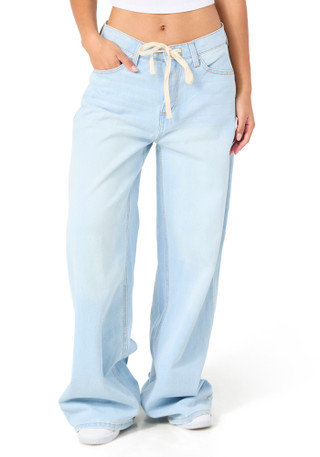 Thumbnail 1: Celebrity Pink Celebrity Pink Juniors Tie Waist Wide Leg Jeans 