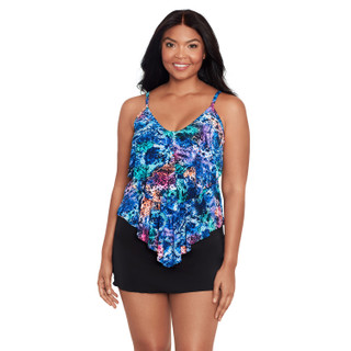 Thumbnail 3: Trimshaper Trimshaper Womens Ronnie Prismatic Python Tankini Top 