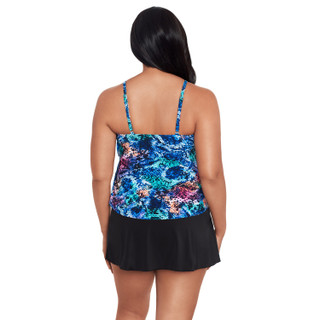Thumbnail 4: Trimshaper Trimshaper Womens Ronnie Prismatic Python Tankini Top 