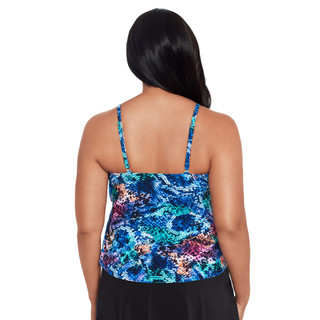 Thumbnail 6: Trimshaper Trimshaper Womens Ronnie Prismatic Python Tankini Top 