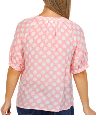Thumbnail 3: Zac & Rachel Zac & Rachel Womens Short Sleeve Polka Dot Peasant Top 