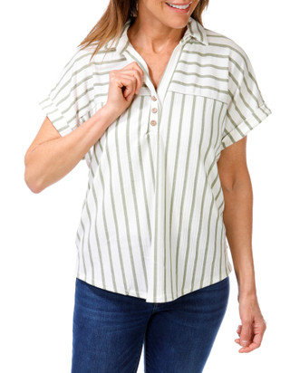 Thumbnail 1: Cure. Women's Striped Print Top 