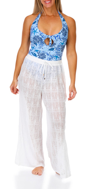 Thumbnail 2: Stella Parker Stella Parker Womens Halter Nautical One Piece Swimsuit 