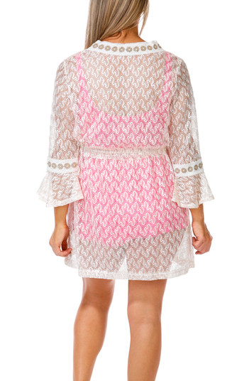 Thumbnail 3: ARUBA BLUE Aruba Blue Womens Tie Front Cover Up 