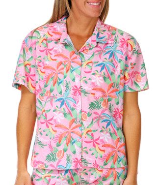 Thumbnail 1: REEL LEGENDS Reel Legends Womens Short Sleeve Print Button Down Top 