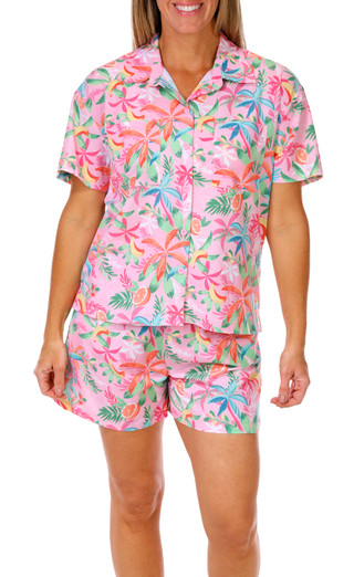 Thumbnail 5: REEL LEGENDS Reel Legends Womens Short Sleeve Print Button Down Top 