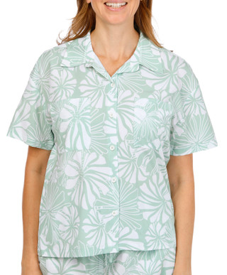 Thumbnail 1: REEL LEGENDS Reel Legends Womens Short Sleeve Print Button Down Top 