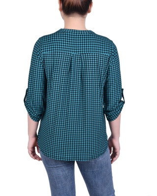 Thumbnail 2: NY COLLECTION NY Collections Womens 3/4 Tab-Sleeve Top With Pockets 