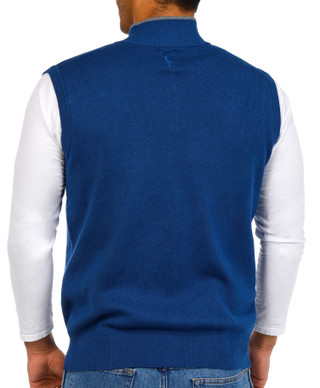 Thumbnail 2: TAILORBYRD Tailorbyrd Mens Fine Knit Solid 1/4 Zip Pullover Vest 
