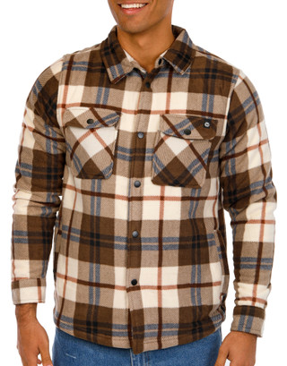 Thumbnail 1: HI TEC Hi Tec Mens Plaid Print Sherpa Lined Shacket 