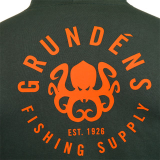 Thumbnail 11: GRUNDENS Grundens Mens Long Sleeve Fleece Screenprint DWR Hoodie 