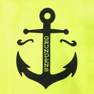 Thumbnail 2: GRUNDENS Grundens Mens Long Sleeve Fleece Screenprint DWR Hoodie 