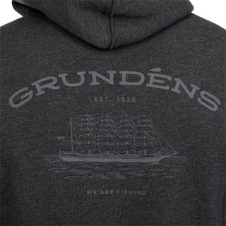 Thumbnail 7: GRUNDENS Grundens Mens Long Sleeve Fleece Screenprint DWR Hoodie 