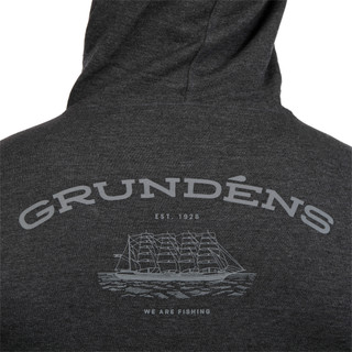 Thumbnail 10: GRUNDENS Grundens Mens Long Sleeve Fleece Screenprint DWR Hoodie 
