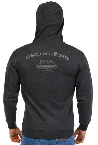 Thumbnail 3: GRUNDENS Grundens Mens Long Sleeve Fleece Screenprint DWR Hoodie 