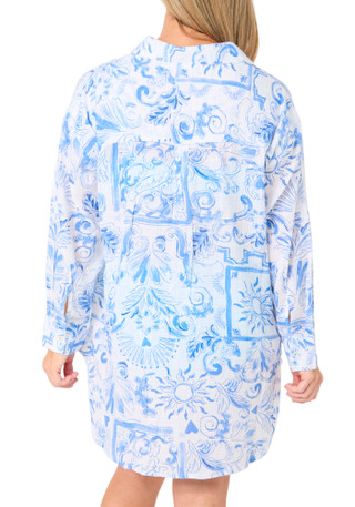 Thumbnail 3: BLUE ISLAND Blue Island Womens Long Sleeve Coastal Paisley Cover Up 