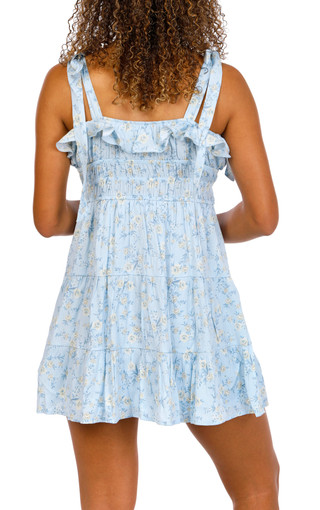 Thumbnail 3: Trixxi Trixxi Juniors Blue Floral Tie Strap Dress 