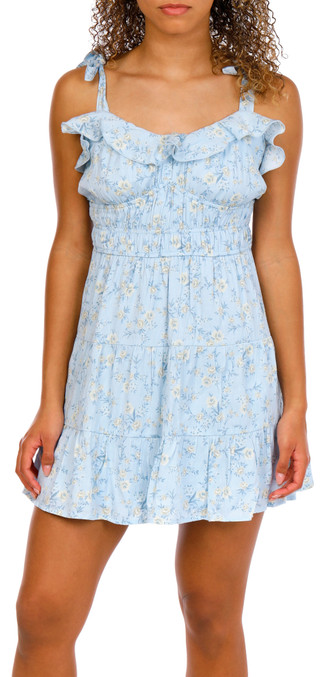 Thumbnail 1: Trixxi Trixxi Juniors Blue Floral Tie Strap Dress 