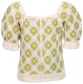 Thumbnail 3: GOOD LUCK GEM Good Luck Gem Juniors Puff Sleeve Crochet Button Down Top 